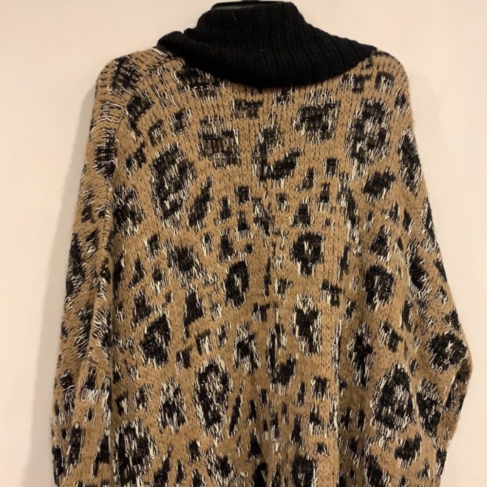 NWT LINE Knitted Leopard Print Open Front Cardigan